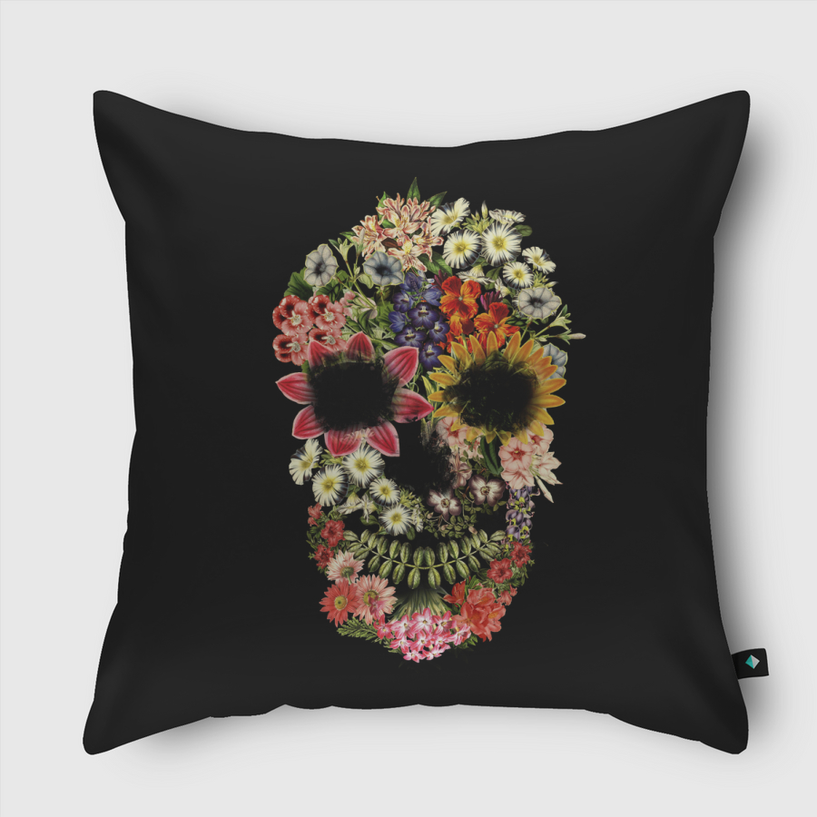 Floral Skull Vintage Black