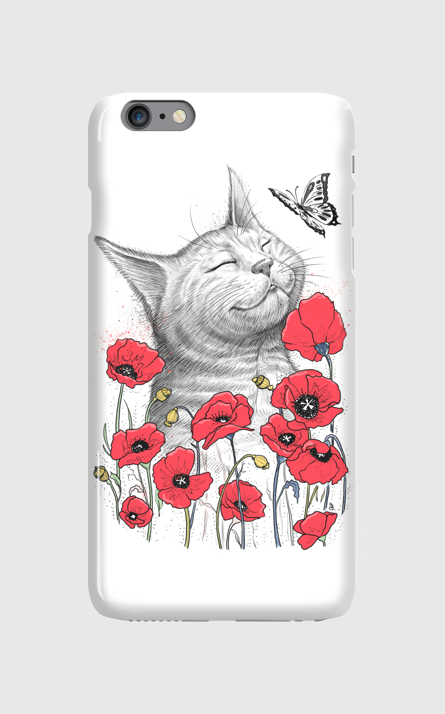 Cat in poppies