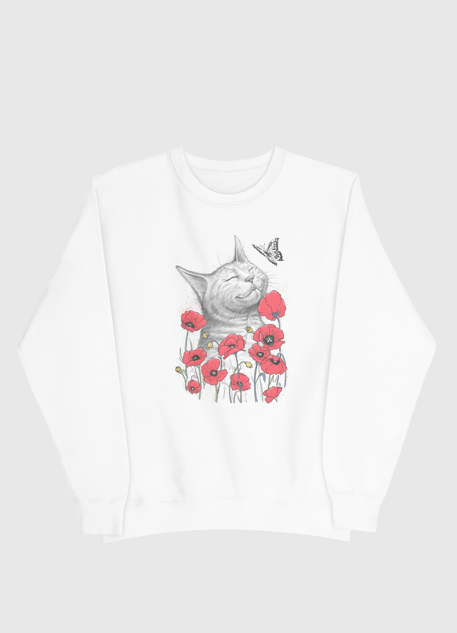 Cat in poppies