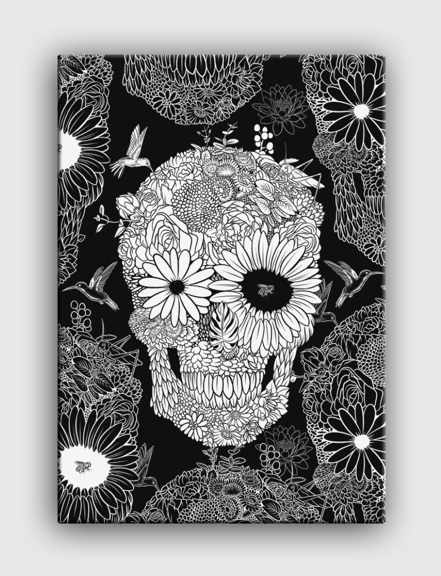 White flower skull