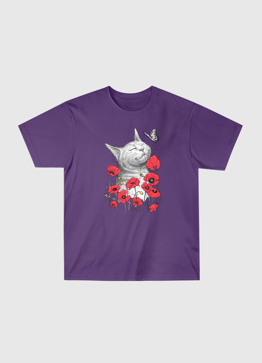 Cat in poppies