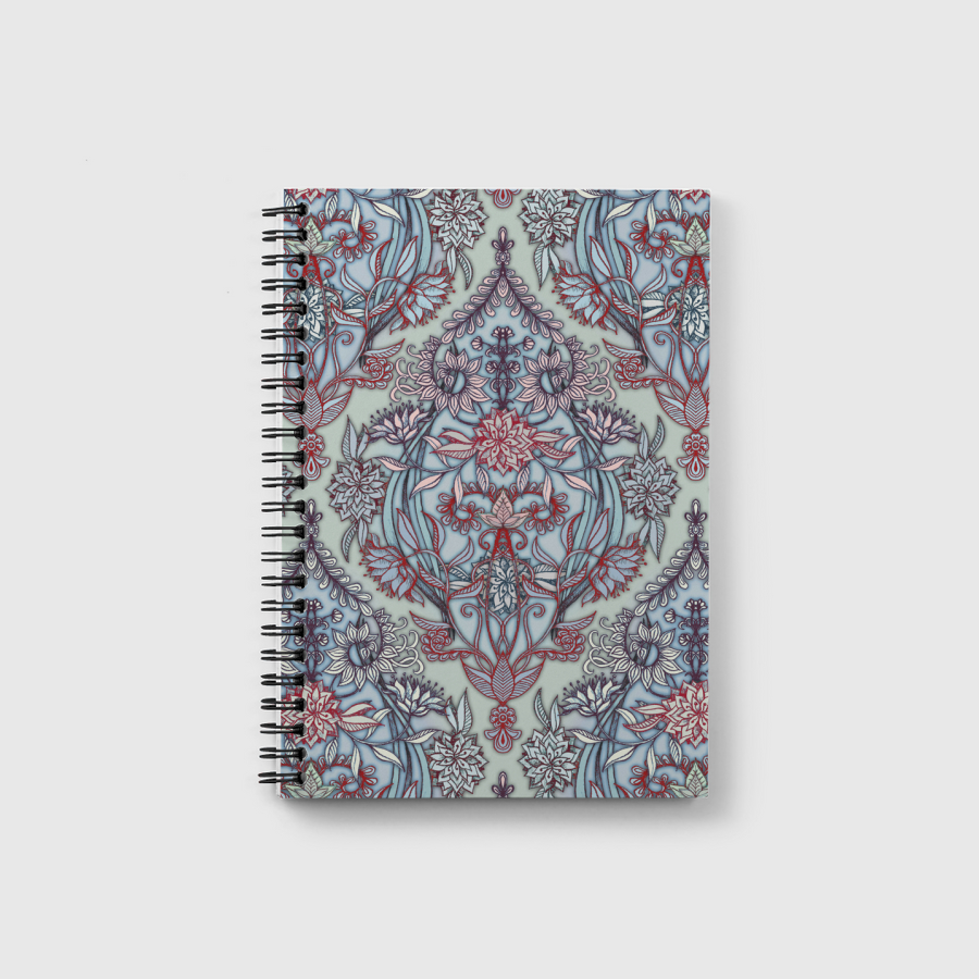 Red & Blue Nature Doodle