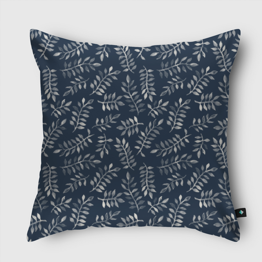 White Leaves on Navy