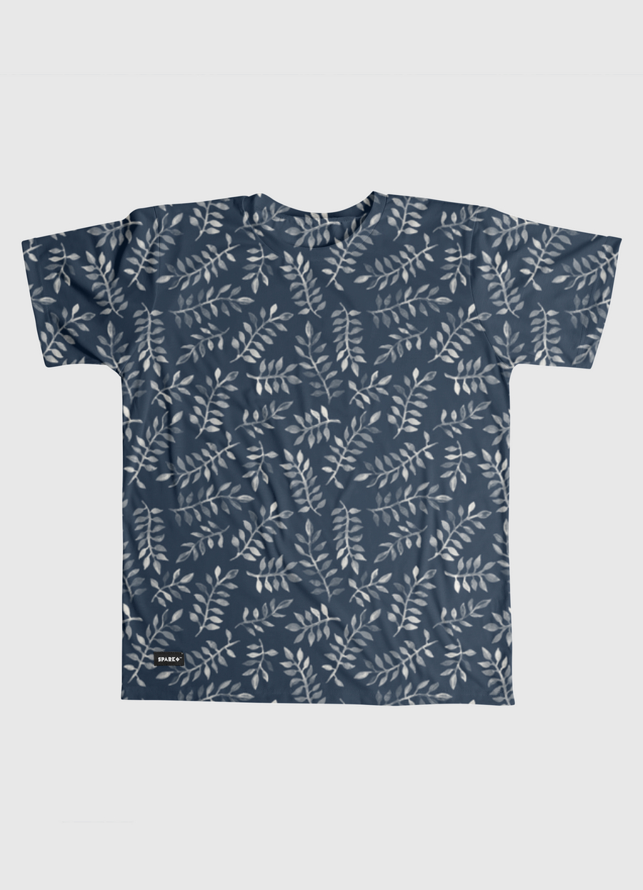 White Leaves on Navy