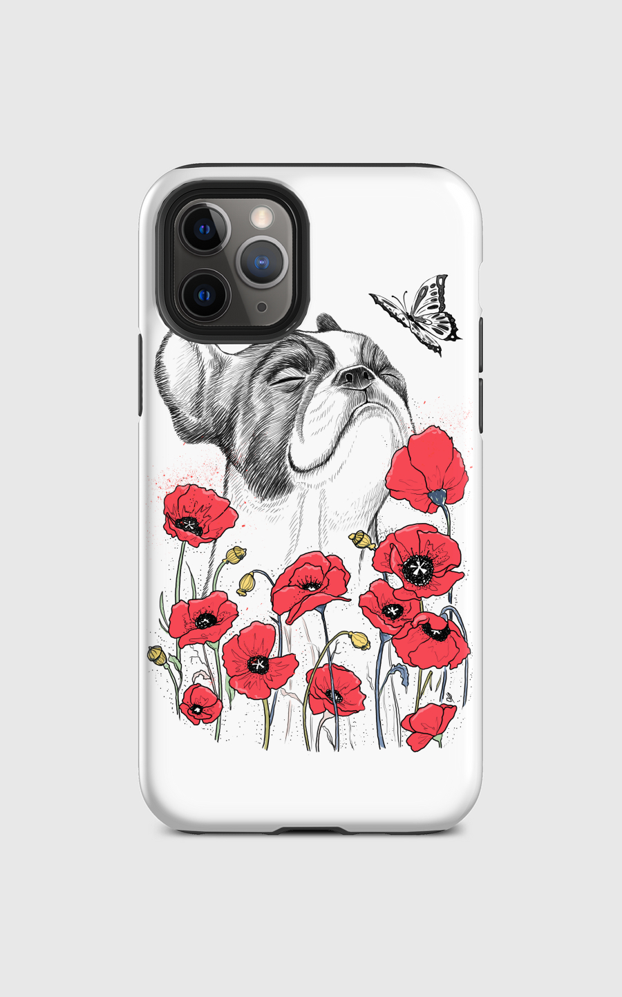 Pug in flowers