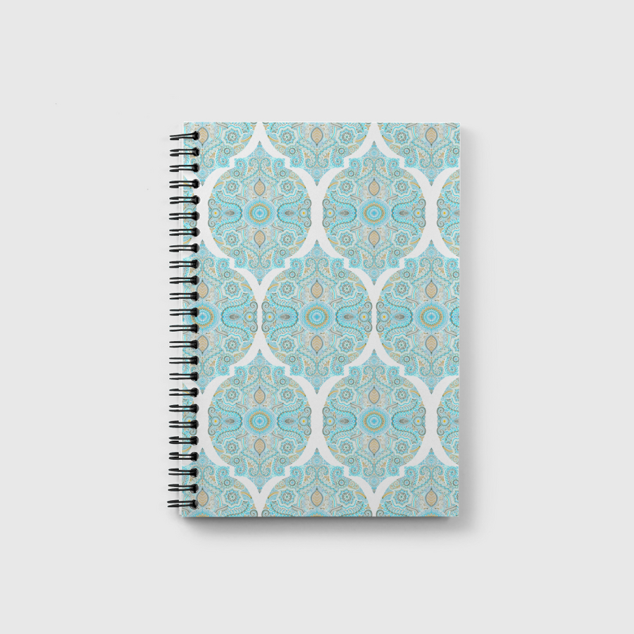 Aqua & Tan Doodle Pattern