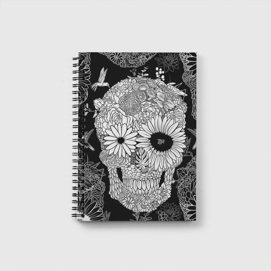 White flower skull