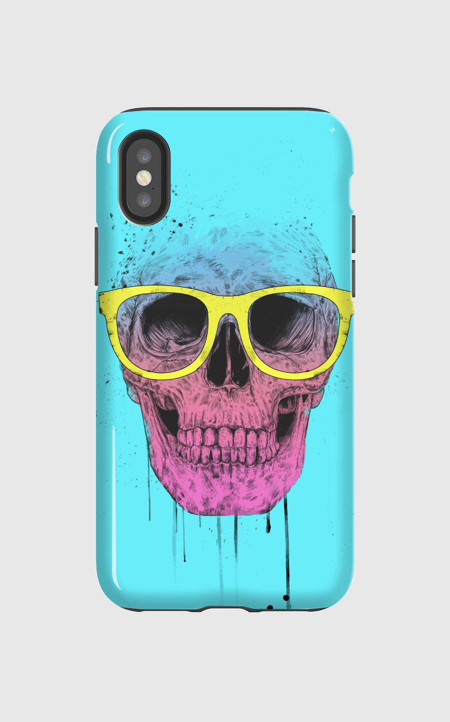 Pop art skull with glasses